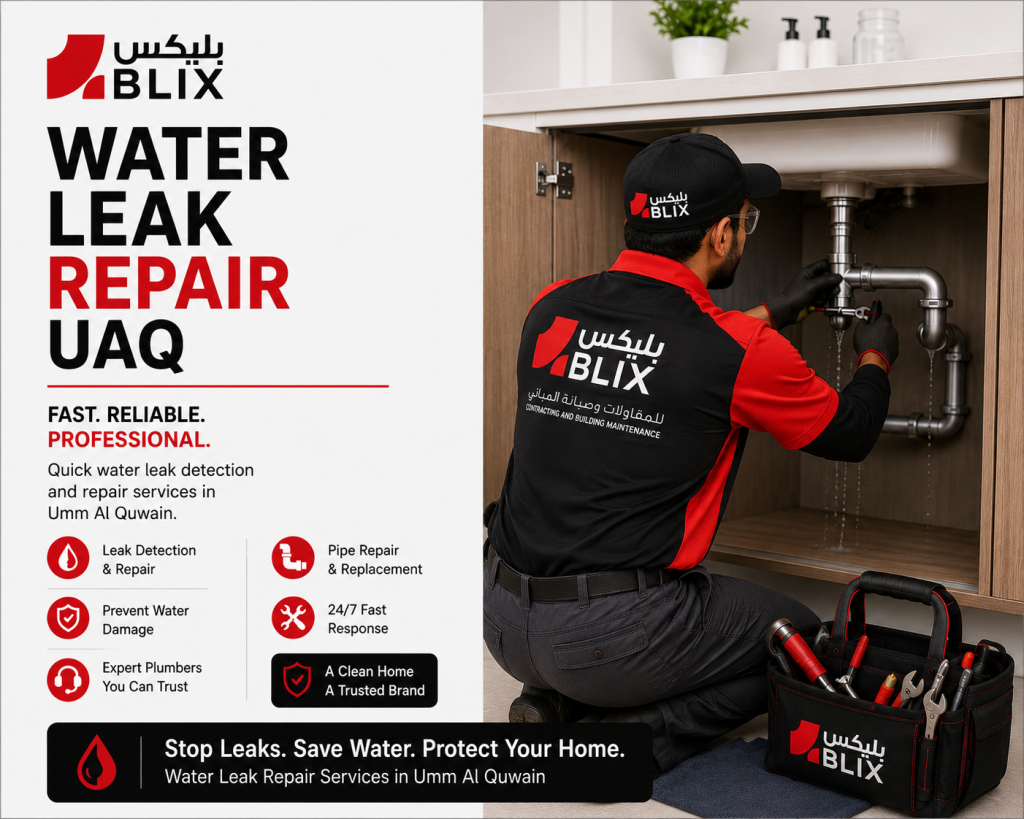 water leak repair UAQ technician fixing plumbing leak